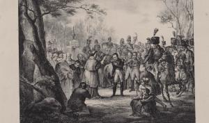 gravure représentant Pie VII et Napoléon Ier