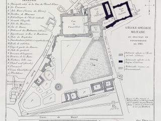 Map of the École spéciale militaire of the Château de Fontainebleau