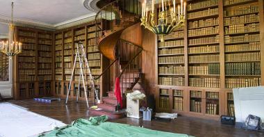 Bibliothèque du château de Fontainebleau en travaux