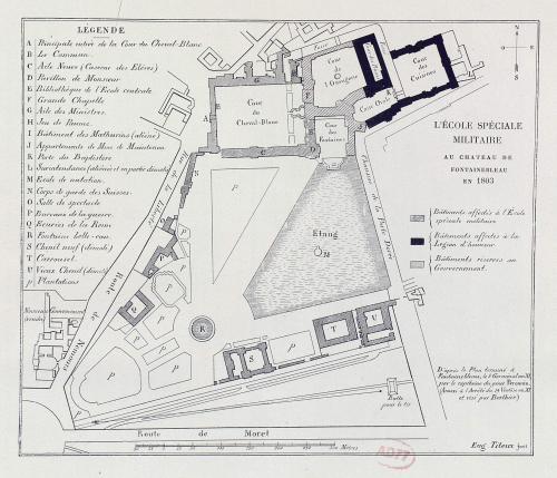 Map of the École spéciale militaire of the Château de Fontainebleau