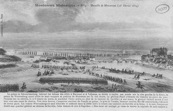 The battle of Montereau, engraving